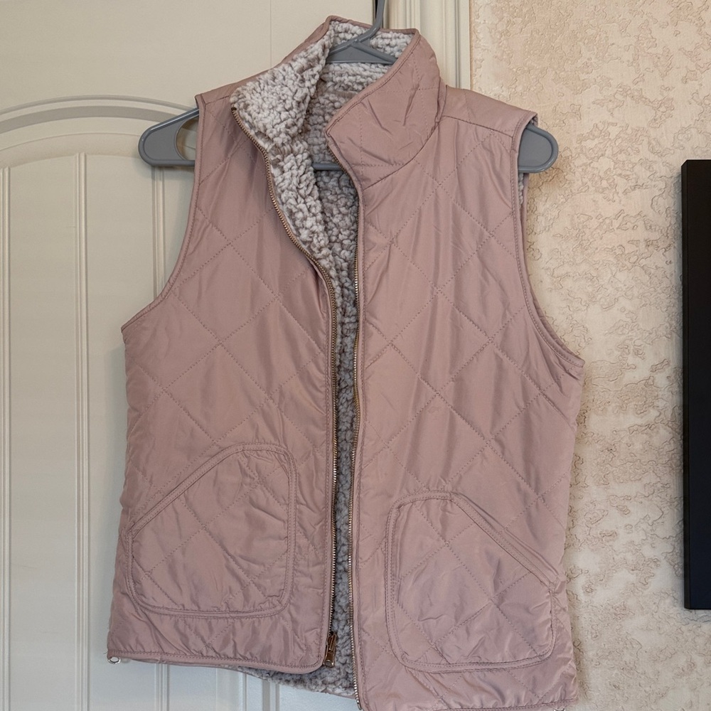 Francesca's Collections Pink Quilted Vest